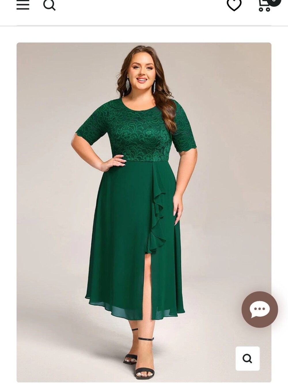 Plus Size Emerald Green Lace & Chiffon Midi Dress ever pretty size 20